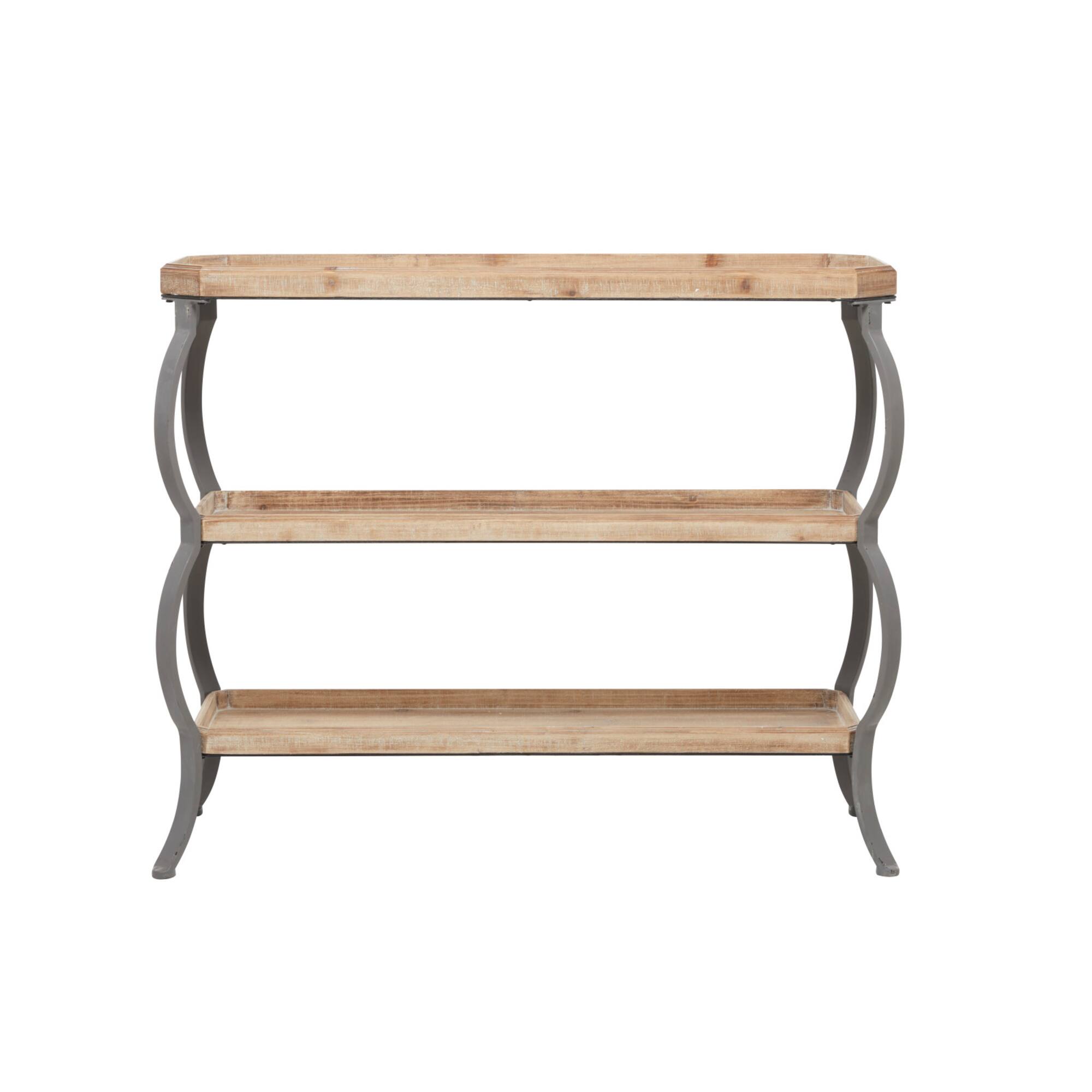 Brown Iron Rustic Console Table, 33" x 39" x 13"